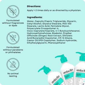 AmLactin bottle on bathroom shelf in lifestyle setting conveying everyday routine use