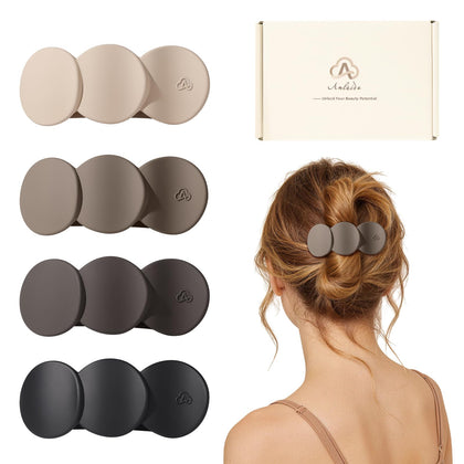 Amlaidu front view of four flat clips set shows compact, secure hold