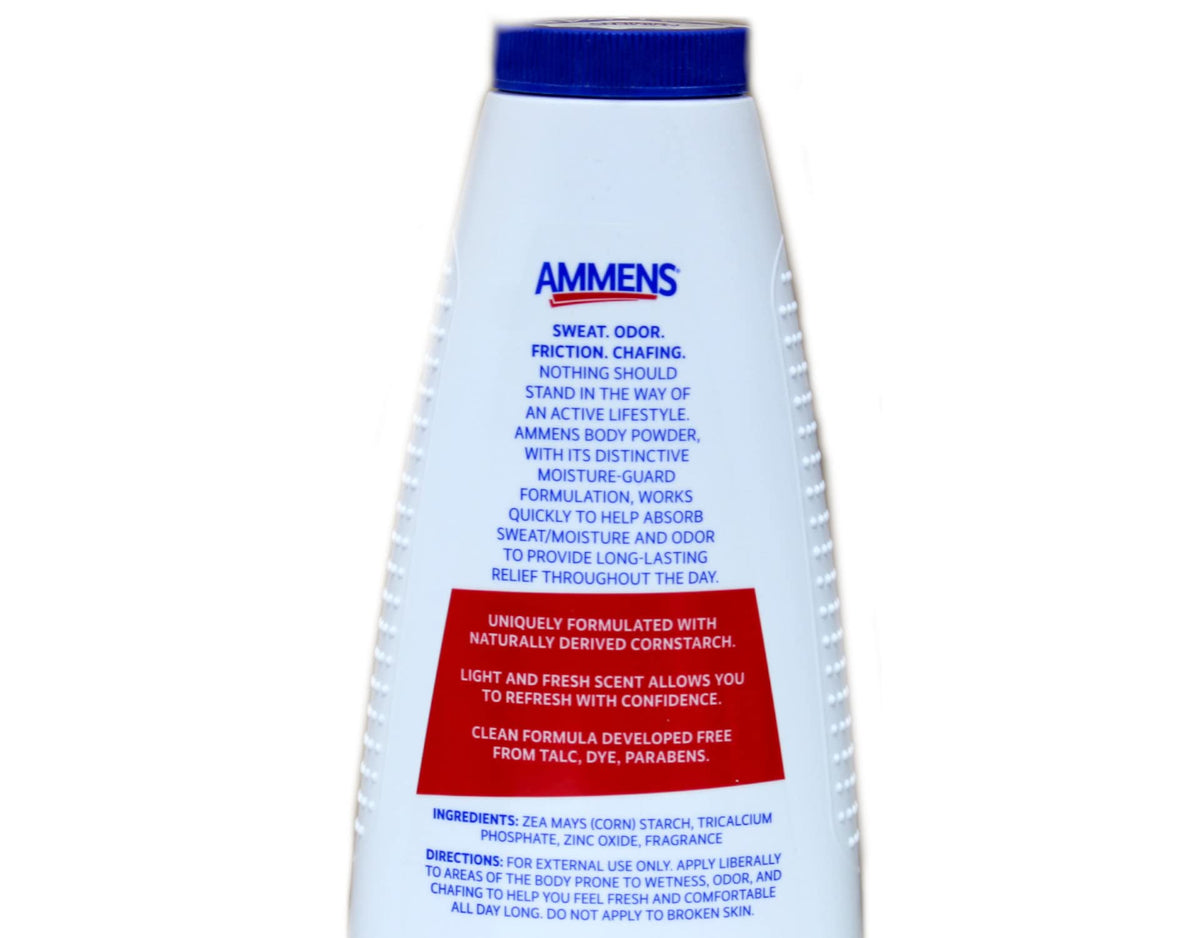 AMMENS on bathroom shelf after shower showing daily use and freshness benefit