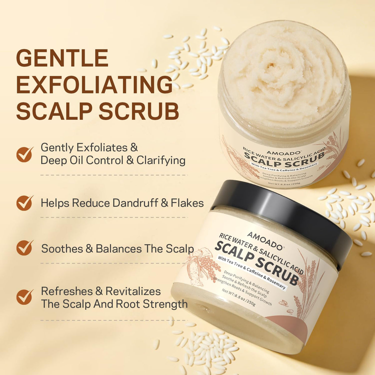 AMOADO label highlighting salicylic acid active for clarifying benefits
