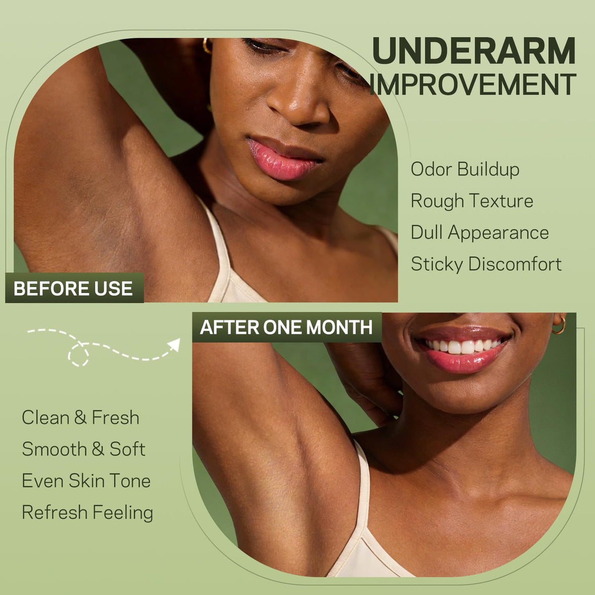AMOADO scrub being applied in shower demonstrating clean underarm prep