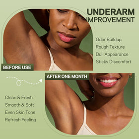 AMOADO scrub being applied in shower demonstrating clean underarm prep