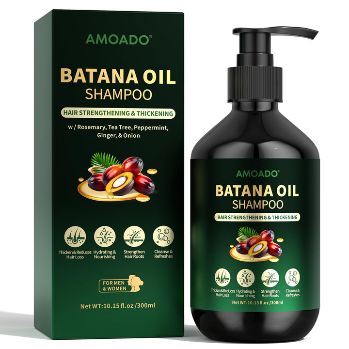 AMOADO front bottle showing label and size, highlights nourishing formula