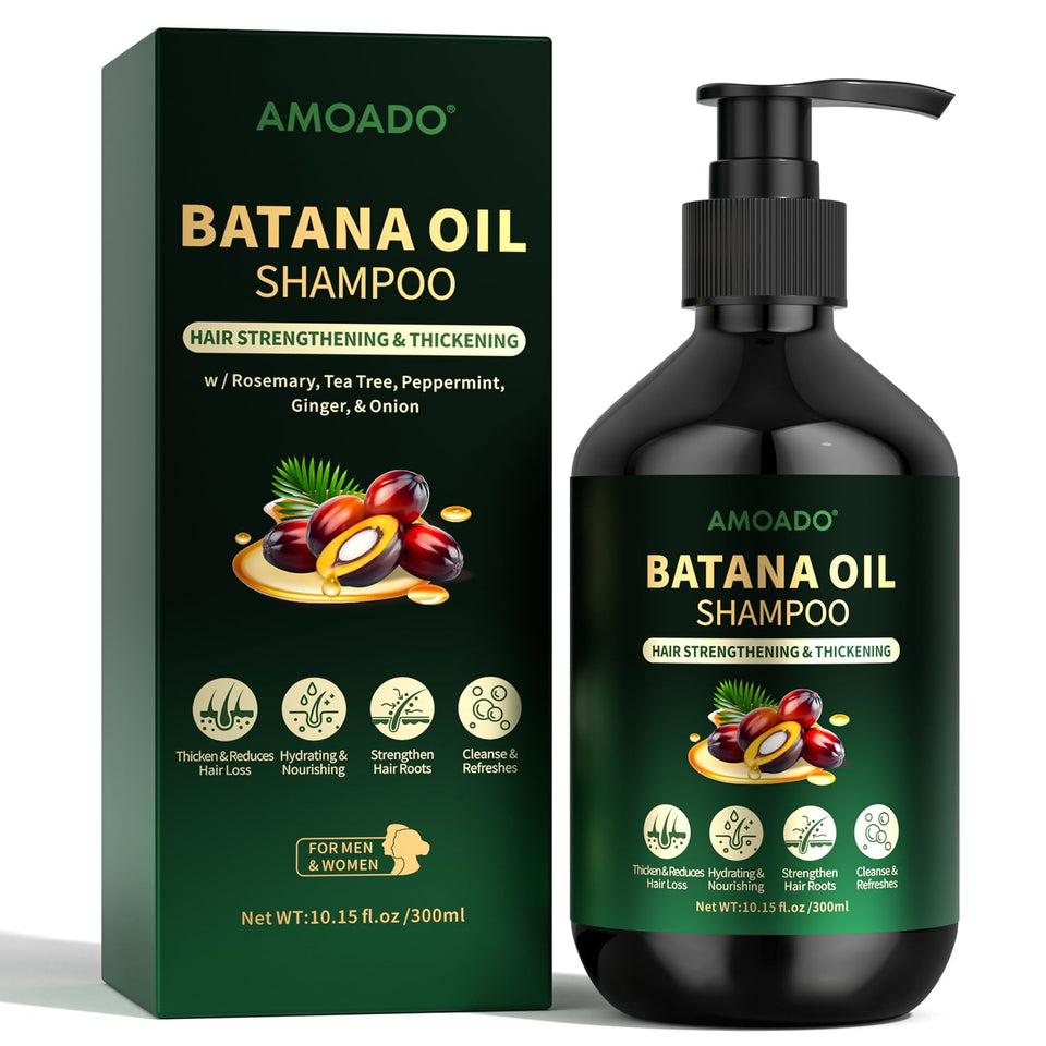 AMOADO front bottle showing label and size, highlights nourishing formula