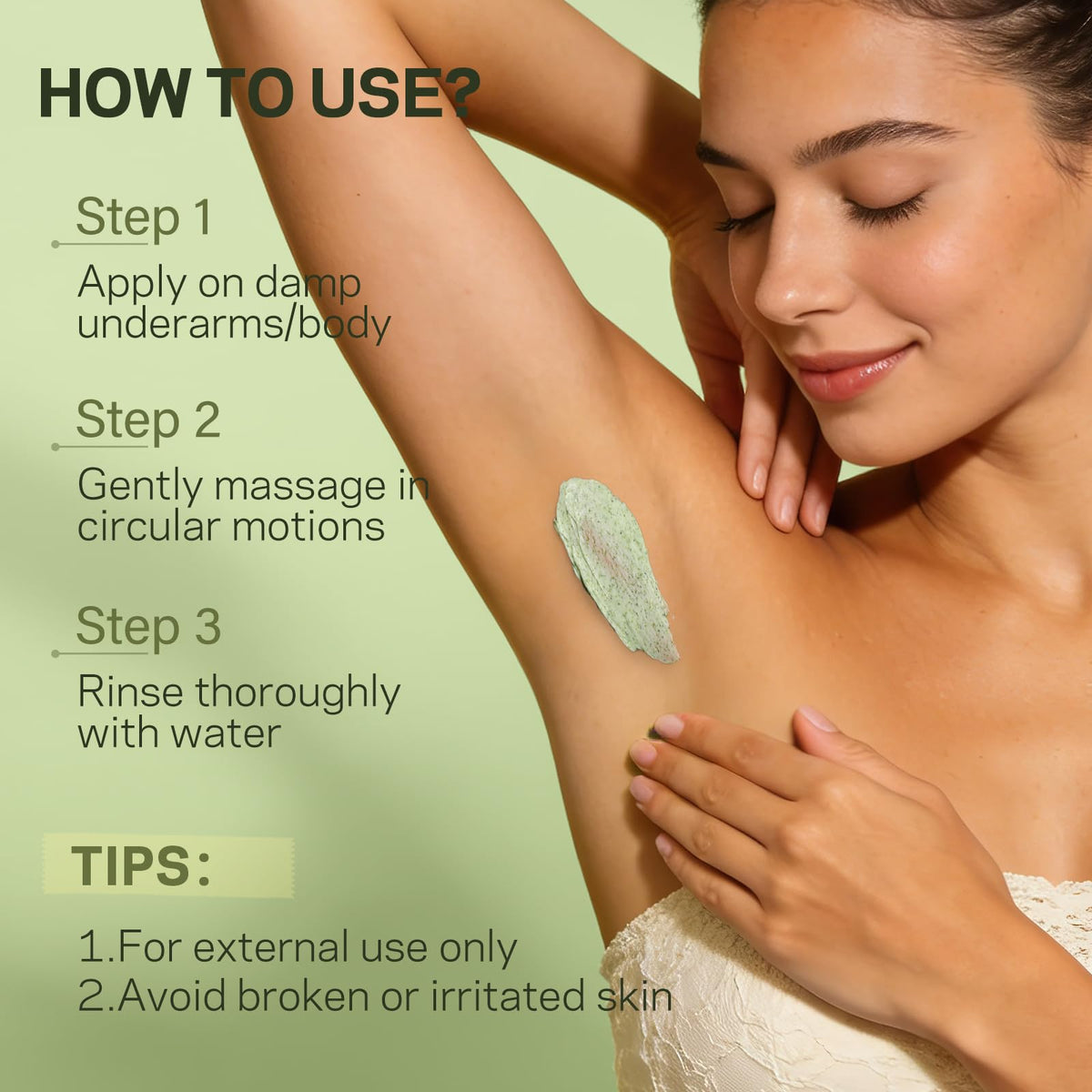 AMOADO before and after underarm skin improvement for smoother results