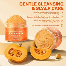 AMOADO ingredient collage of pumpkin seed oil, rosemary and biotin benefits