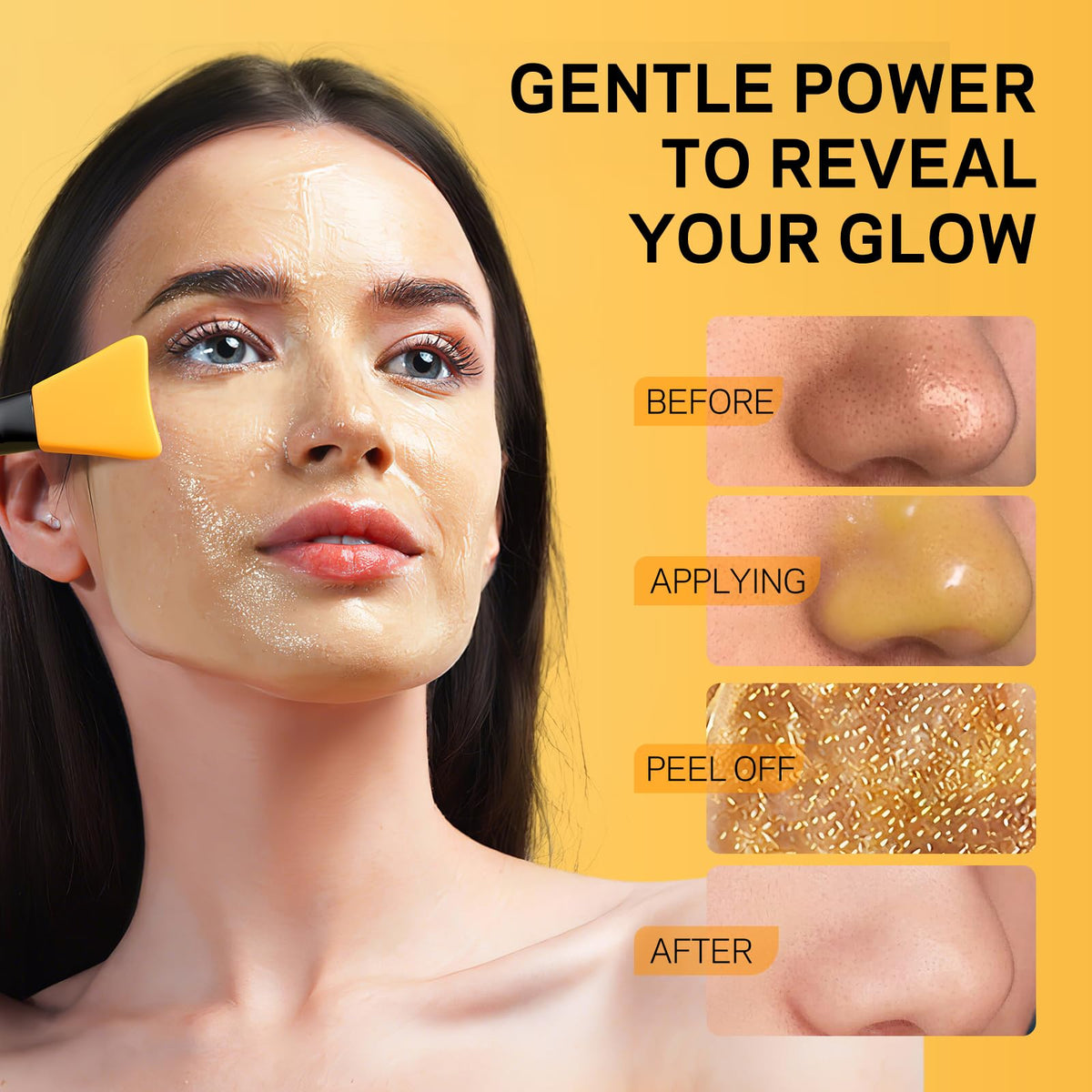 AMOADO peeled mask held up to show removed impurities and cleaner pores benefit