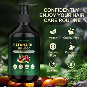 AMOADO close-up of product label, details clean, sulfate-free formulation