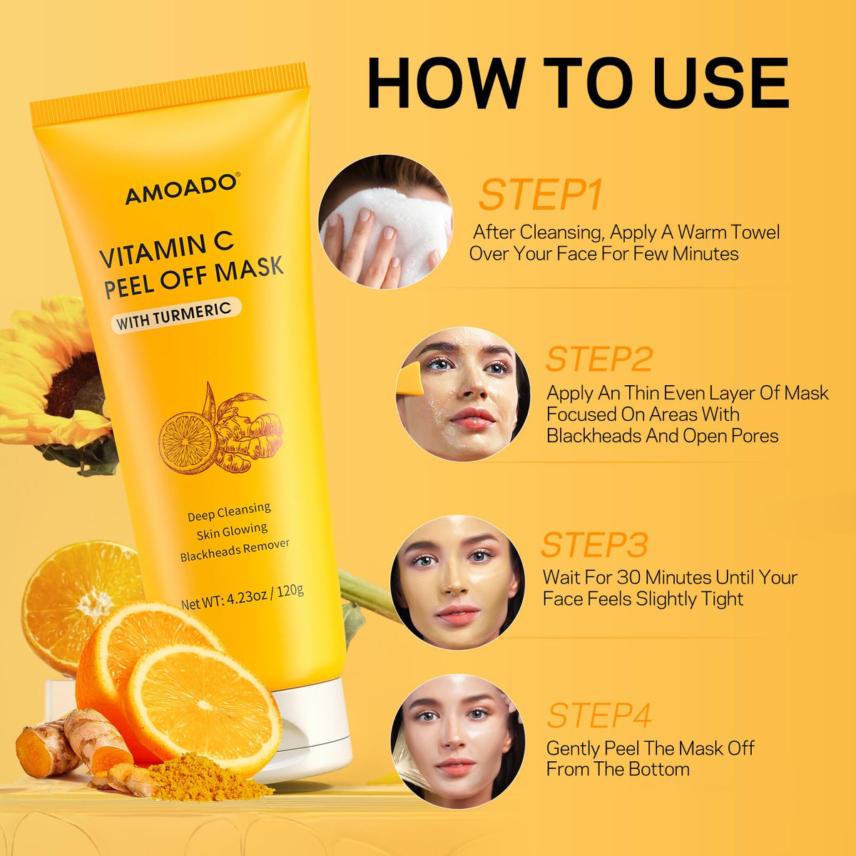 AMOADO jar held in hand to show size and easy at-home treatment benefit