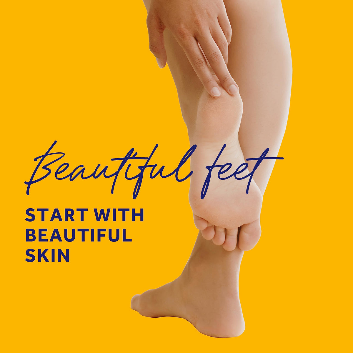 Amope in use on heel showing quick smoothing benefit
