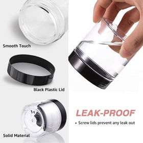 AMORIX small sample jar top view showing clear plastic for quick content identification