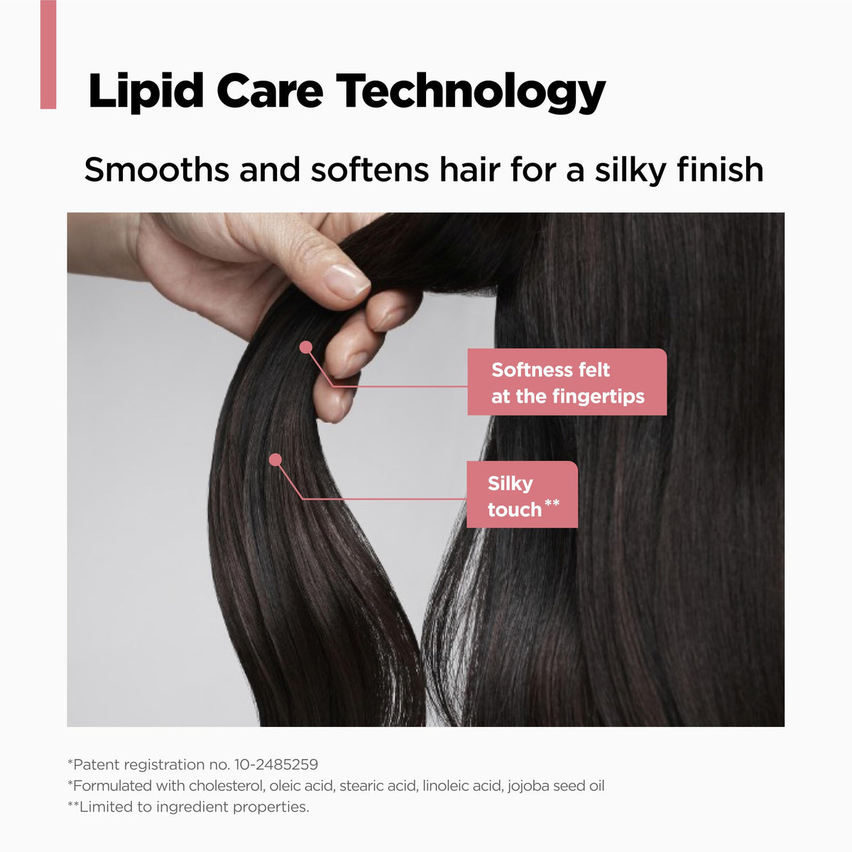 AMOS PROFESSIONAL label close-up highlighting ceramide and amino benefits