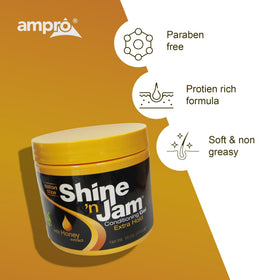 AmPro jar next to a hand for scale indicating compact travel-friendly size