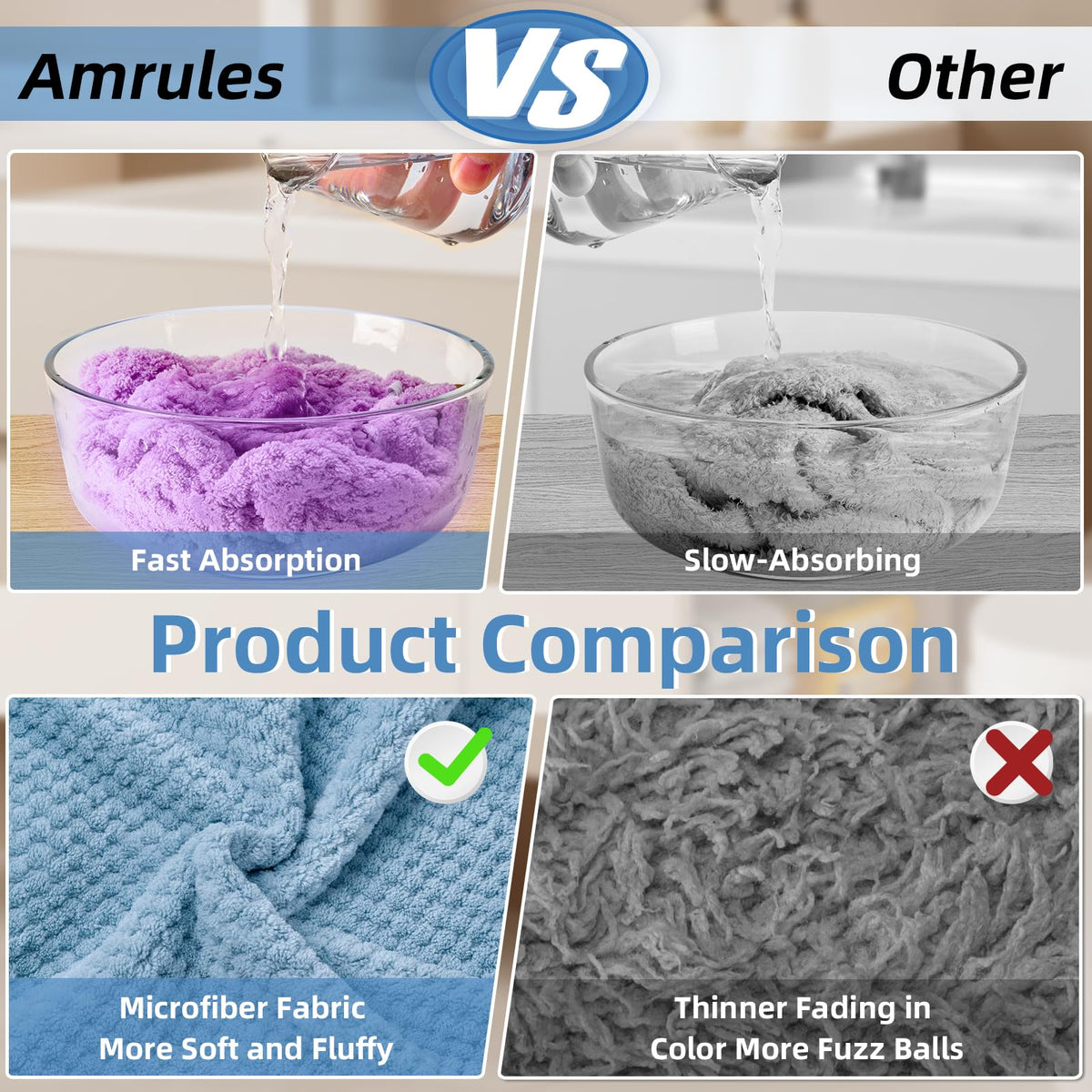 Amrules towel wrap worn on head during bathroom routine for hands-free use