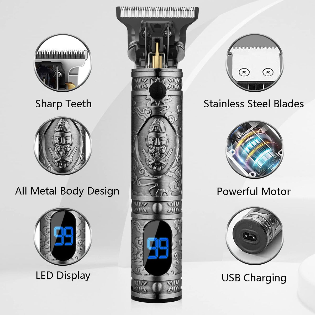 AMULISS close-up of LCD display showing battery level for reliable run-time monitoring