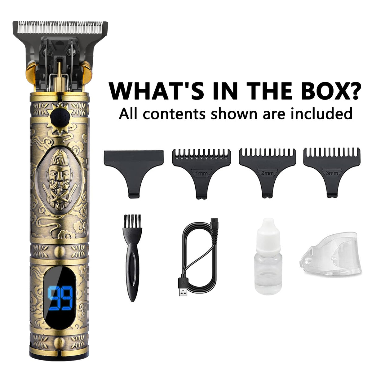 AMULISS packaged grooming kit layout showing included accessories benefit