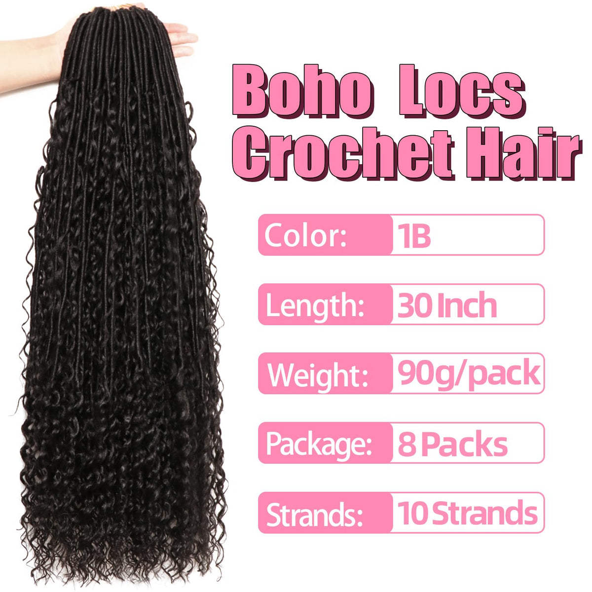 AMUMI close-up of triple spiral roots for natural volume