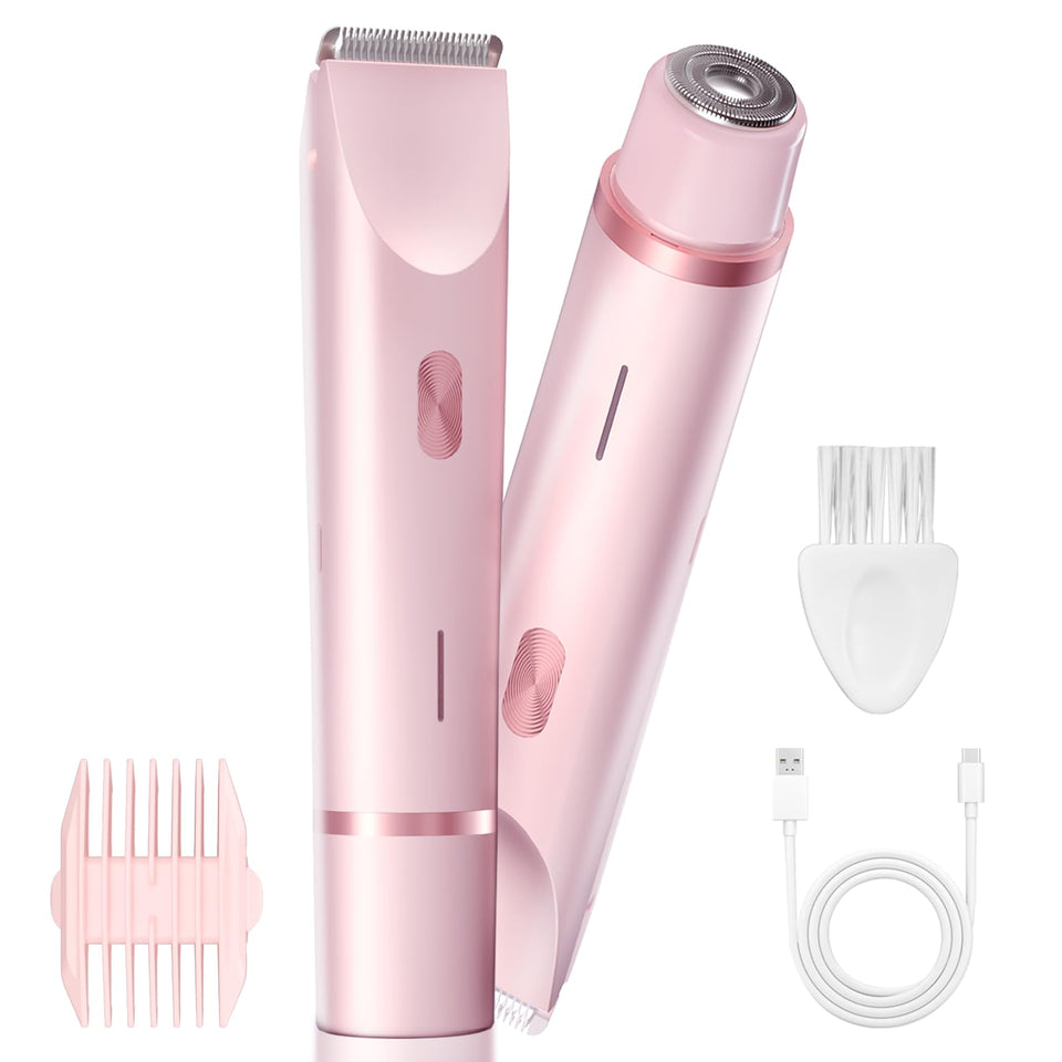 AMURS front view soft pink trimmer showing sleek design and portability