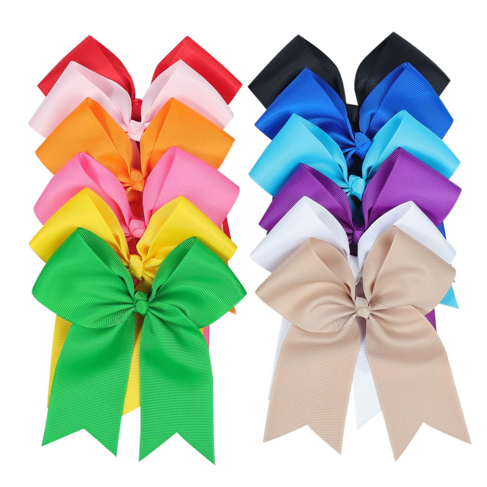 AMYDECOR front view of 5-inch bow showing neat shape and long tails