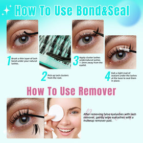 AMZGIRL LASH applicator placing clusters on natural lashes for easy at-home use
