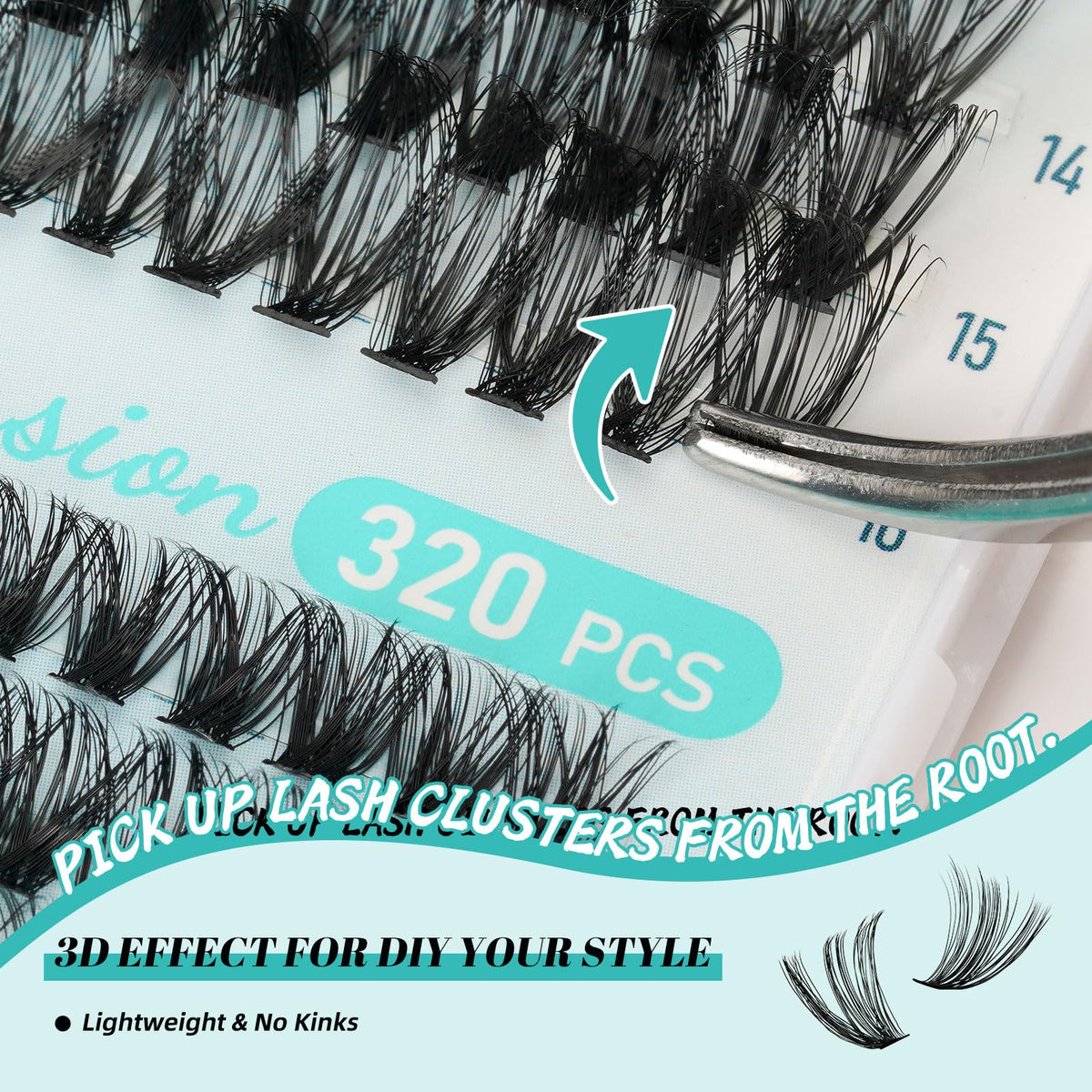 AMZGIRL LASH applicator tweezers in hand for precise placement