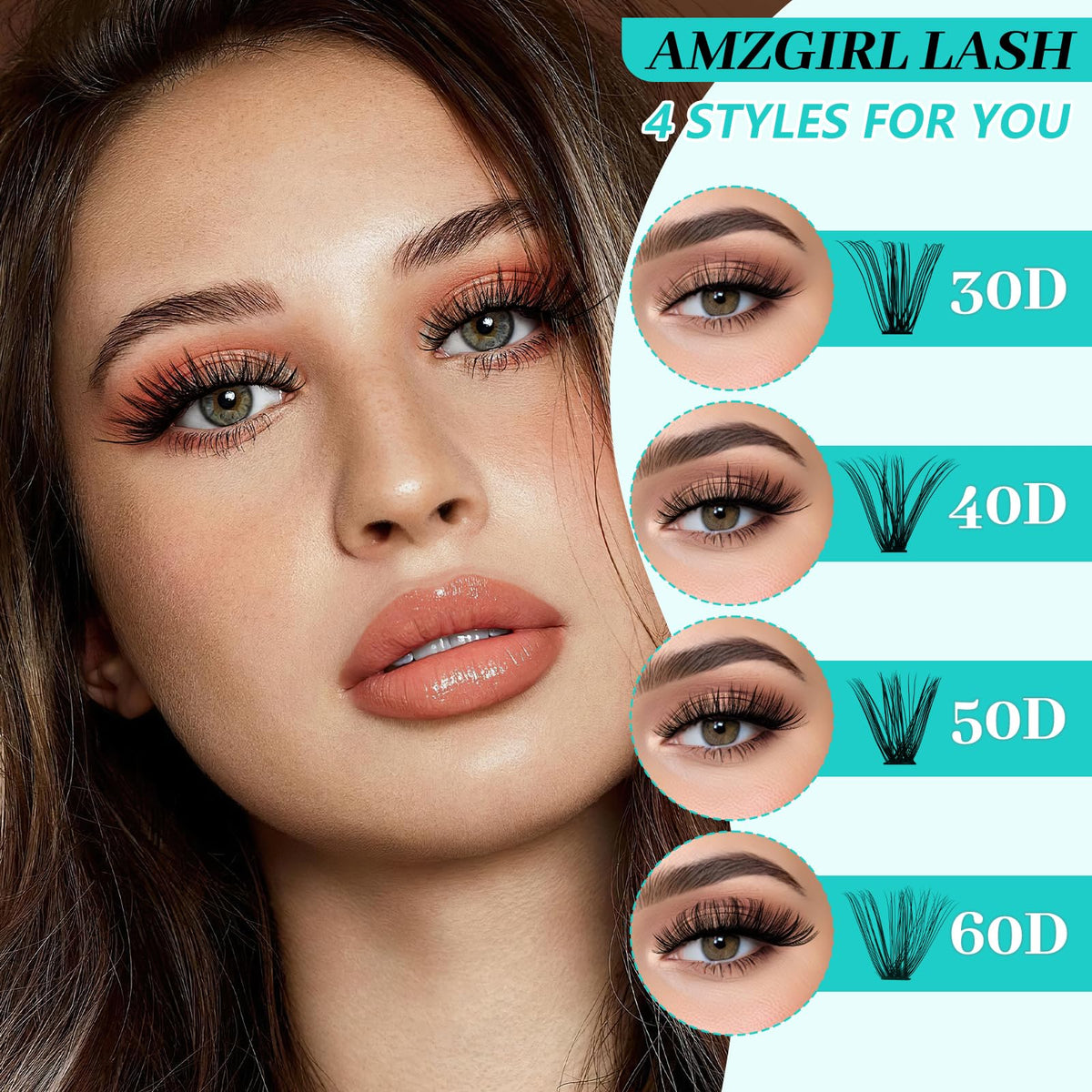 AMZGIRL LASH before and after eyes showing visible lift and defined lash volume