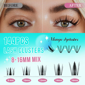 AMZGIRL LASH close-up of invisible band and wispy cluster texture for seamless blend