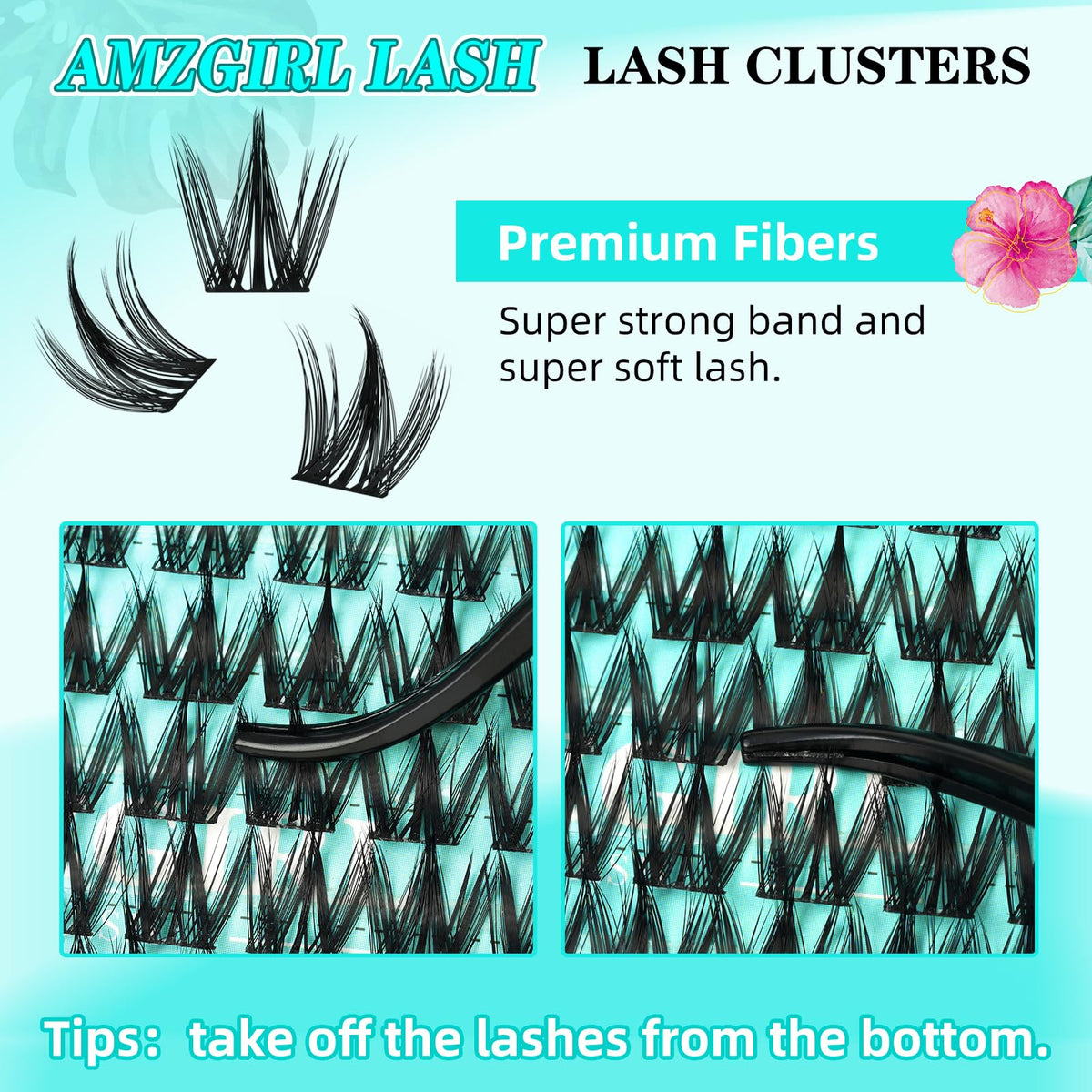 AMZGIRL LASH close-up of spiky manga cluster tips for defined separation