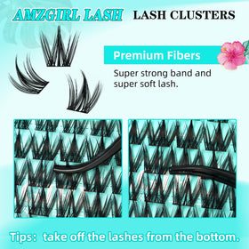AMZGIRL LASH close-up of spiky manga cluster tips for defined separation