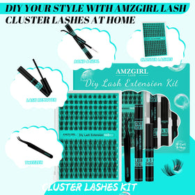 AMZGIRL LASH close-up of soft fiber clusters highlighting flat treated roots for blending