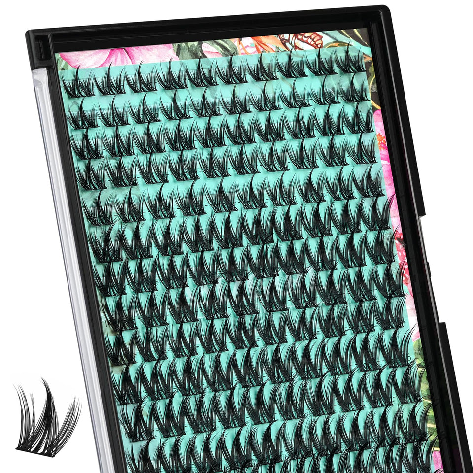 AMZGIRL LASH front packaging showing 140-piece cluster kit and model benefits