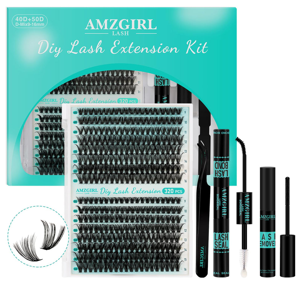 AMZGIRL LASH front packaging showing full DIY kit and contents