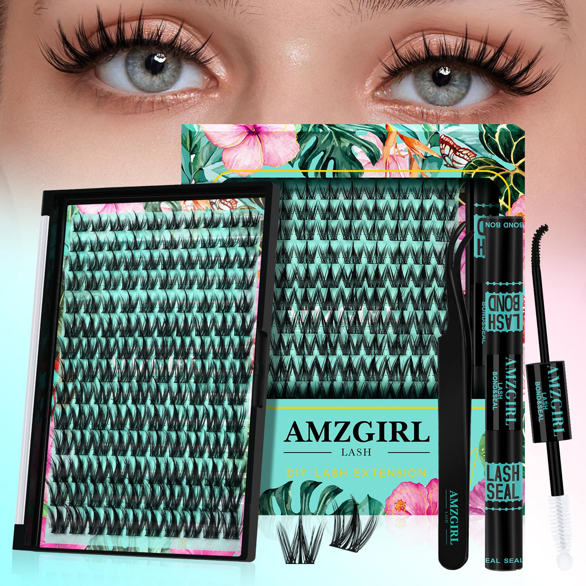 AMZGIRL LASH front packaging showing full kit and contents