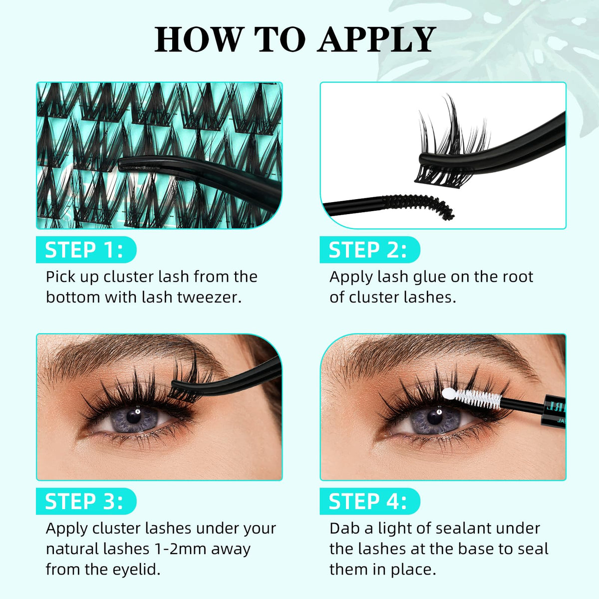 AMZGIRL LASH comparison of 10–18mm cluster lengths for customizable looks
