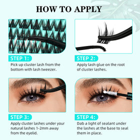AMZGIRL LASH comparison of 10–18mm cluster lengths for customizable looks