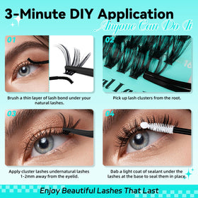 AMZGIRL LASH comparison of 9mm to 16mm clusters for styling choices