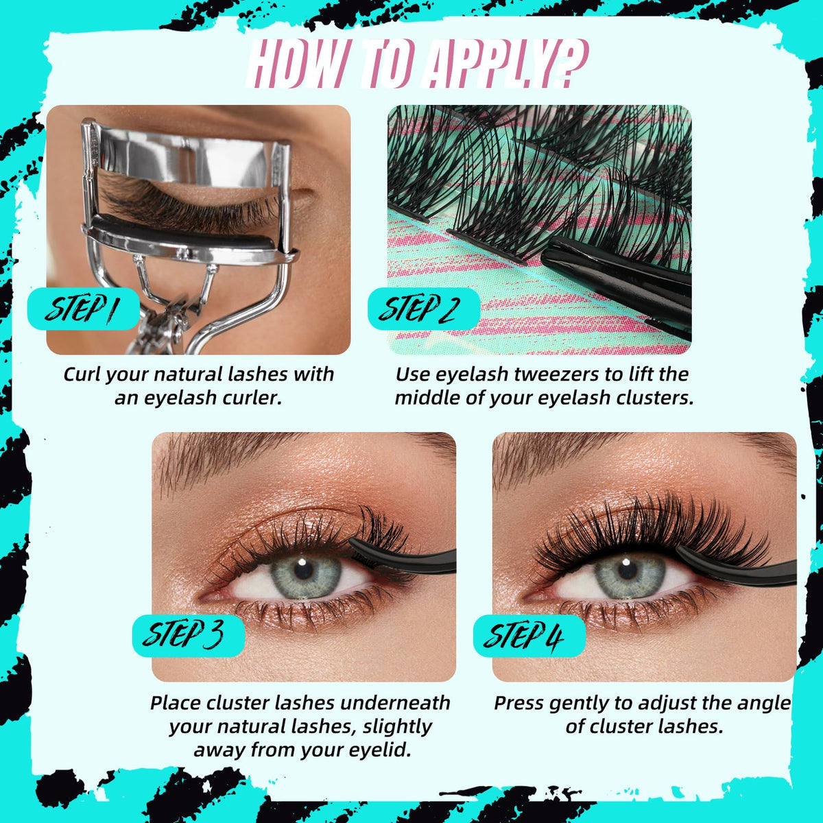 AMZGIRL LASH length comparison display of 8mm to 16mm for styling choices