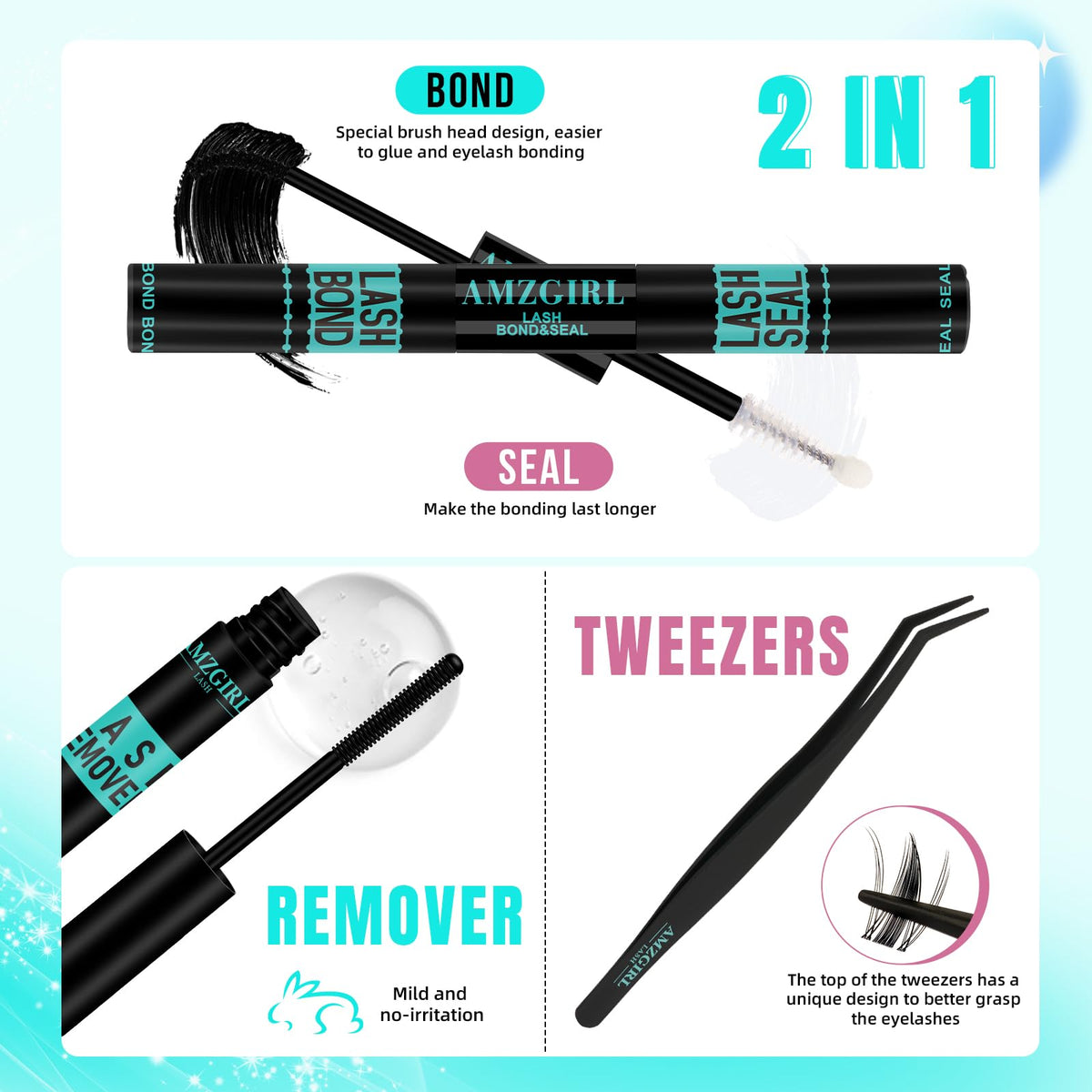 AMZGIRL LASH laid out 8–18mm cluster lengths for custom manga-style layering