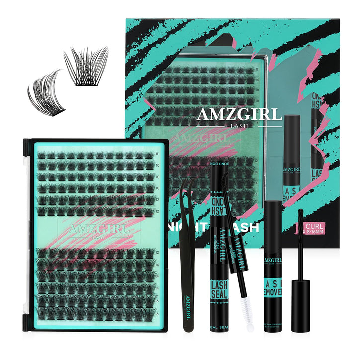 AMZGIRL LASH front packaging showing full kit contents and portability