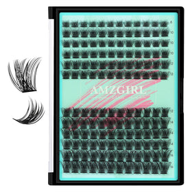 AMZGIRL LASH front tray showing 144 individual midnight clusters, easy selection benefit