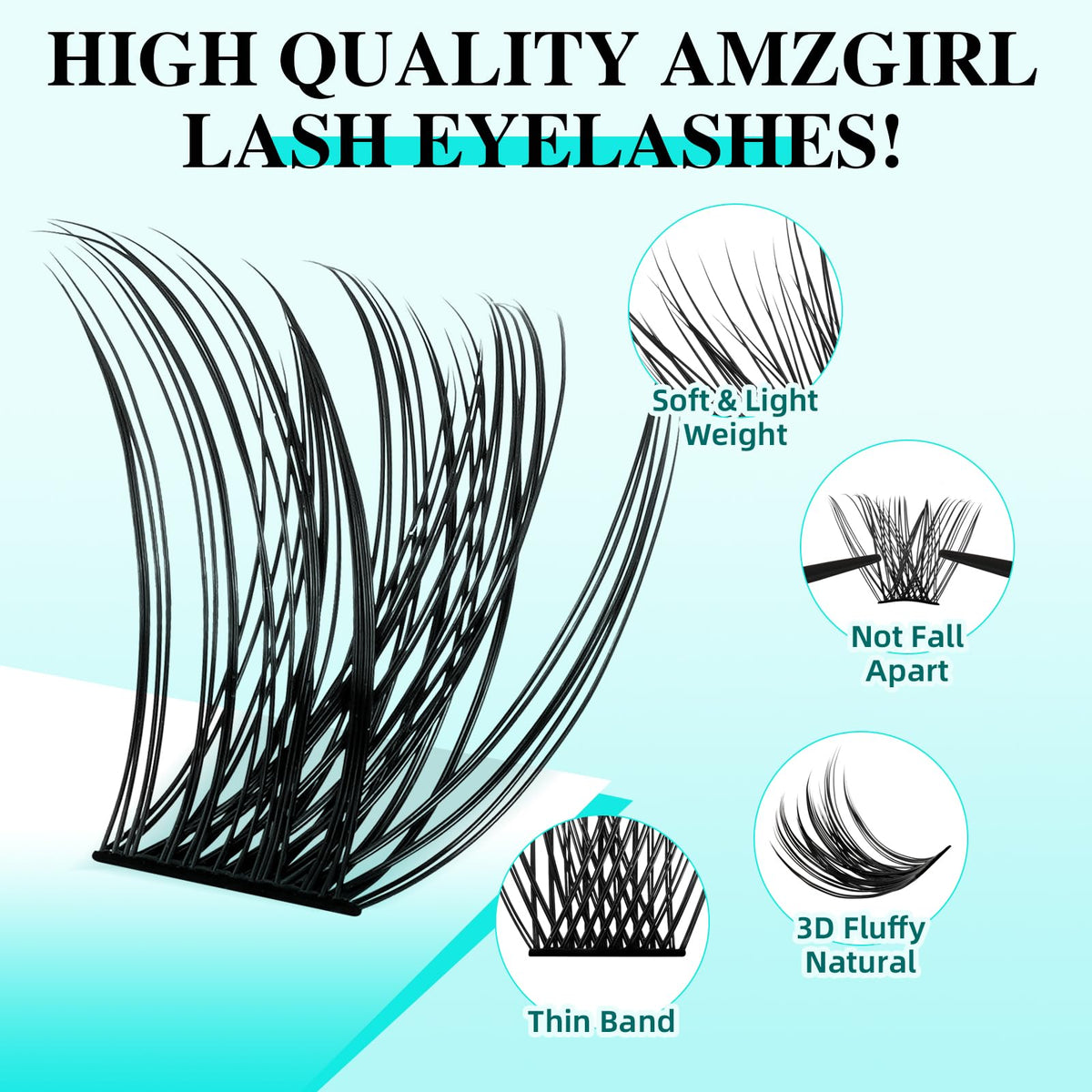 AMZGIRL LASH visual length chart 8–16mm, helps create balanced, tailored lash styles