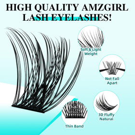 AMZGIRL LASH visual length chart 8–16mm, helps create balanced, tailored lash styles