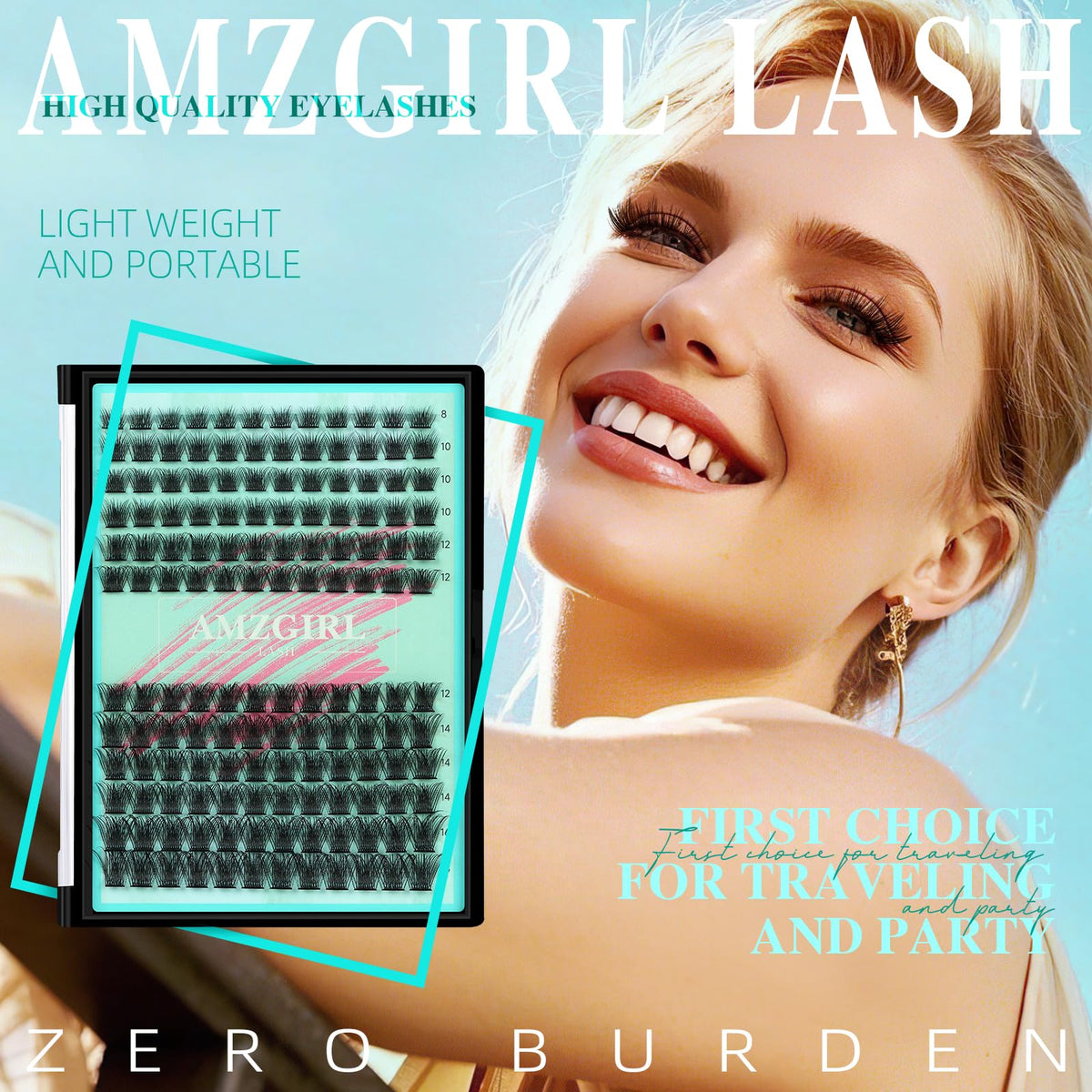 AMZGIRL LASH scale comparison next to natural lashes, shows natural-looking volume