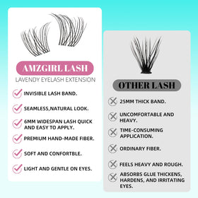 AMZGIRL LASH on-eye before and after showing natural lift and flattering D-curl effect
