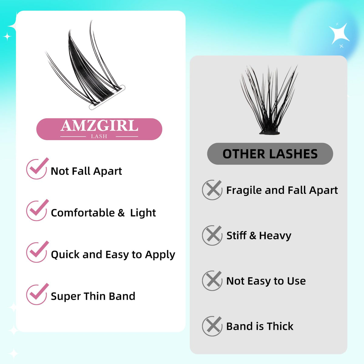 AMZGIRL LASH worn on model creating a manga-inspired wide-eyed effect