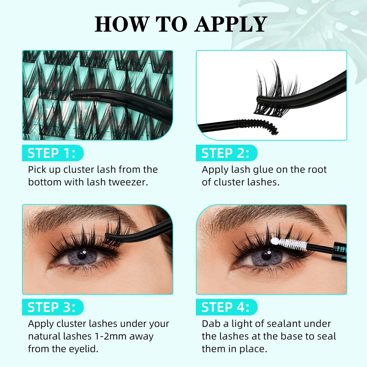 AMZGIRL LASH precise tweezer holding a cluster for accurate placement