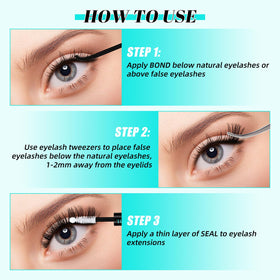 AMZGIRL LASH applied to cluster lashes demonstrating neat application benefit