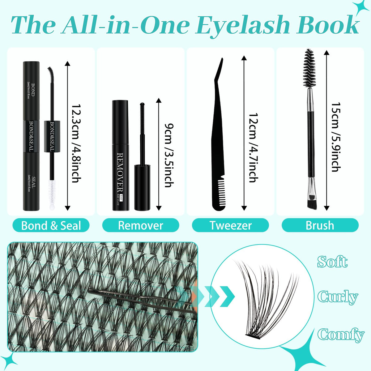 AMZGIRL LASH precision tweezers and function brush displayed for accurate application