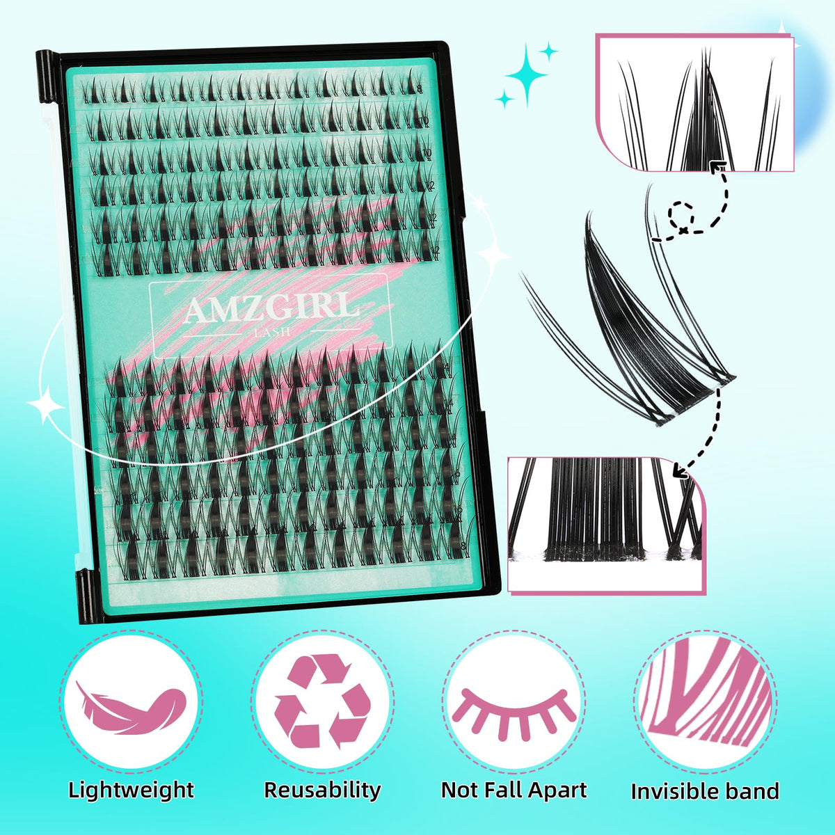 AMZGIRL LASH precision tweezers and gentle glue remover for safe removal