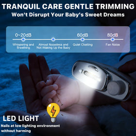 AMZKISS trimmer in use on a senior toenail demonstrating safe, controlled cutting